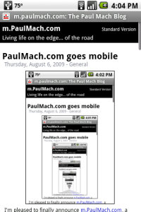 The new mobile site